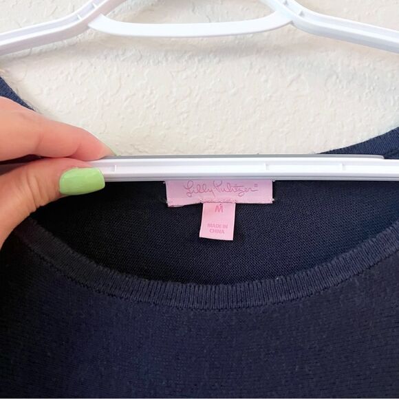 Lilly Pulitzer Women's Jupiter Sweater Dress Navy Blue Style 23807 Size M Pocket - Picture 5 of 8